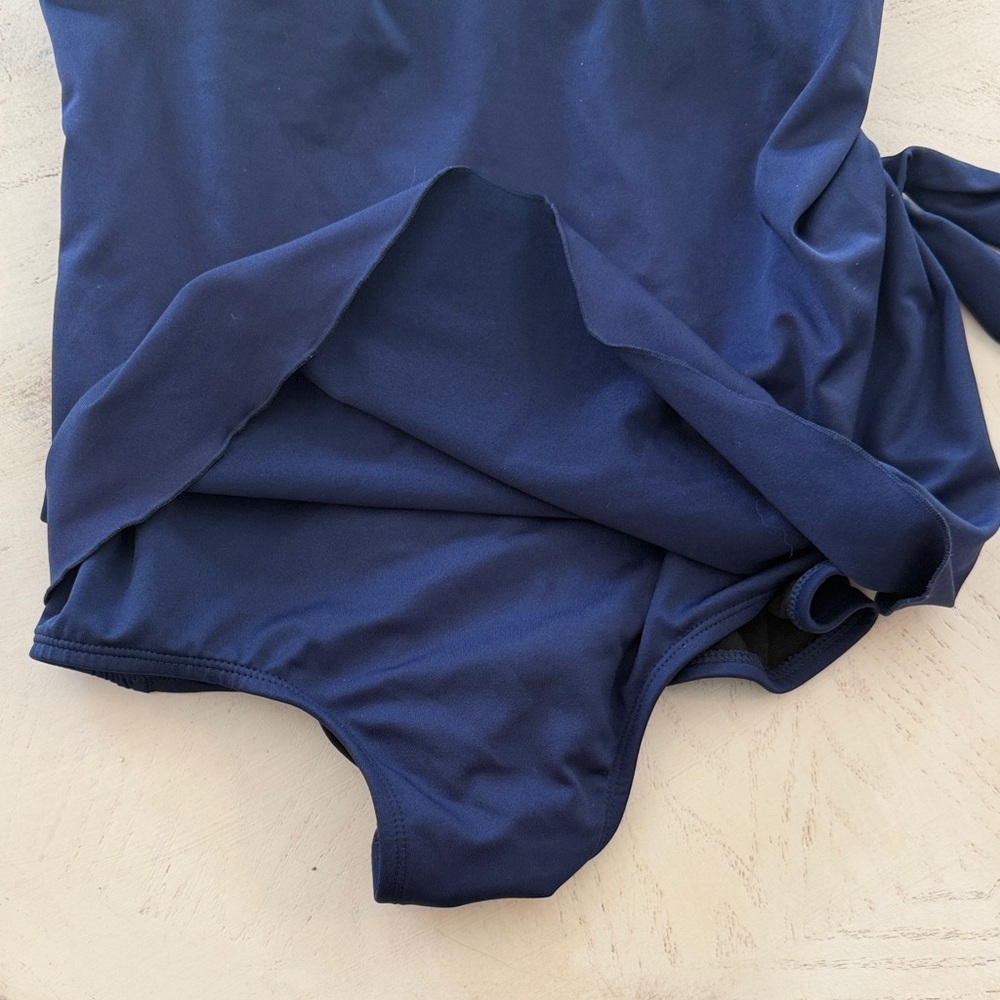 Navy One-Piece Swimsuit with Side Tie - Picture 5 of 11